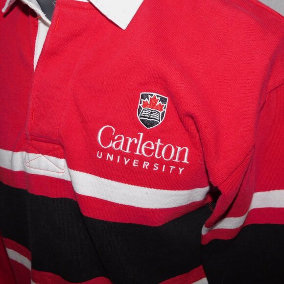 Barbarian Mens M Red White Black Carleton University Ottawa Rugby Shirt - Picture 7 of 10